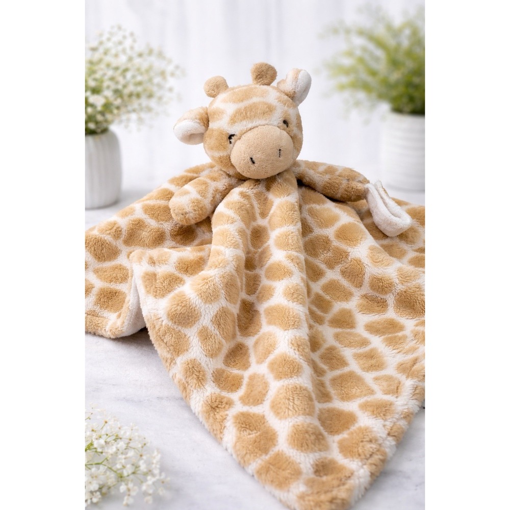 Carters Giraffe Lovey 14 Inch Baby Security Blanket Pacifier‎ Holder Tan Cream